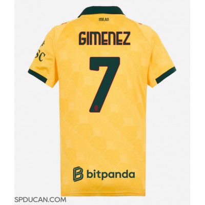 Zenski Nogometni Dres AC Milan Santiago Gimenez #7 Rezervni 2025-26 Kratak Rukav Zenski Nogometni Dres AC Milan Santiago Gimenez #7 Rezervni 2025-26 Kratak Rukav